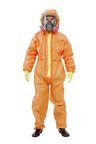 4690橙色高級帶帽連體防化服